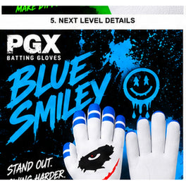 PGX Blue Smiley batting gloves product view