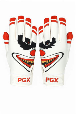 PGX Crazy Clown football receiver gloves paired design view