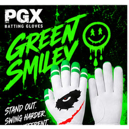 PGX Green Smiley batting gloves product view