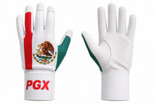PGX Mexico long cuff batting gloves front and white grip palm