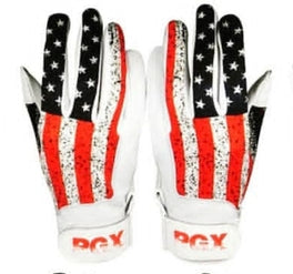 PGX USA regular cuff batting gloves with stars and red and white stripes