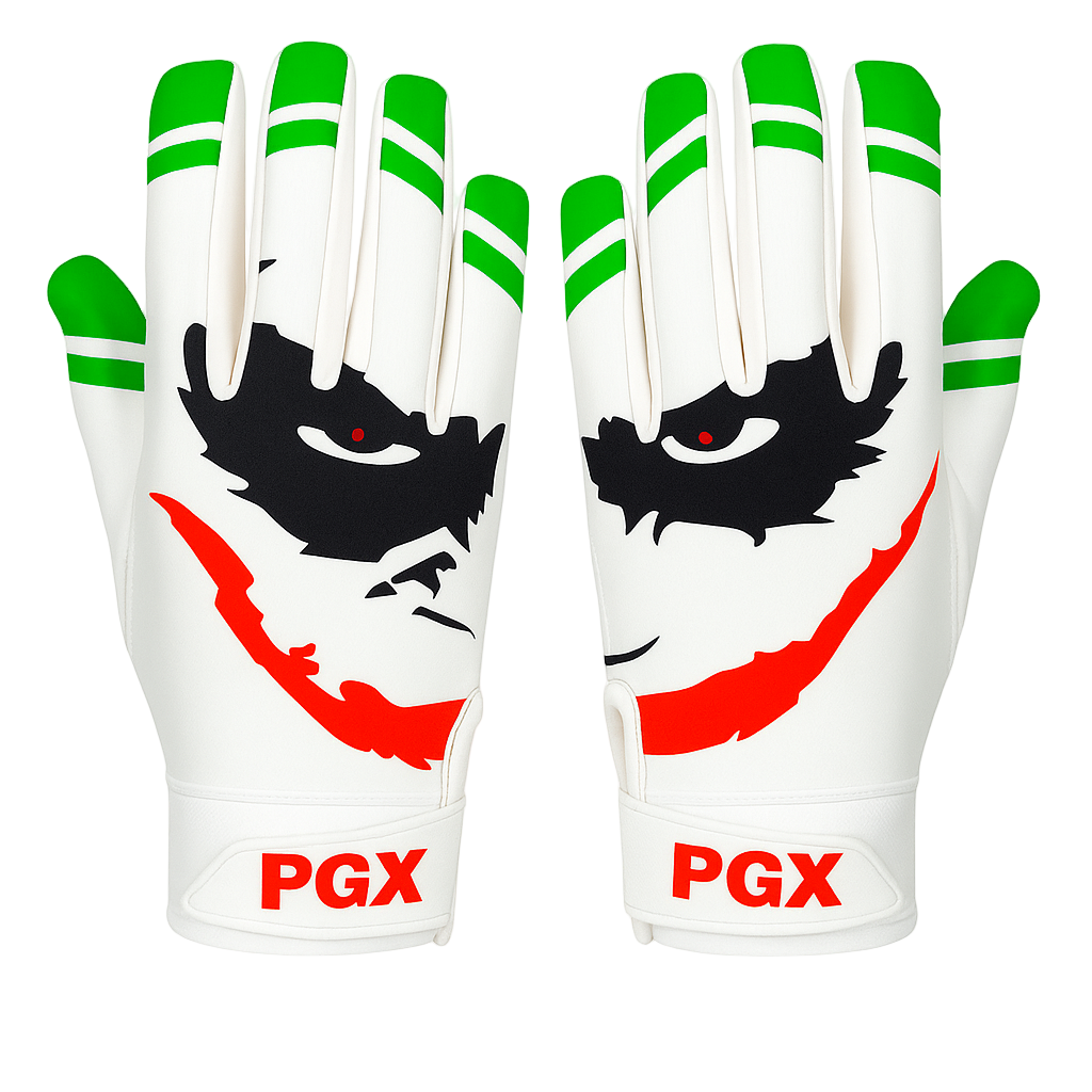 PGX Smiley Football Receiver Gloves front and back product view