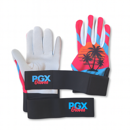 PGX Miami Vice Long Cuff Batting Gloves design detail