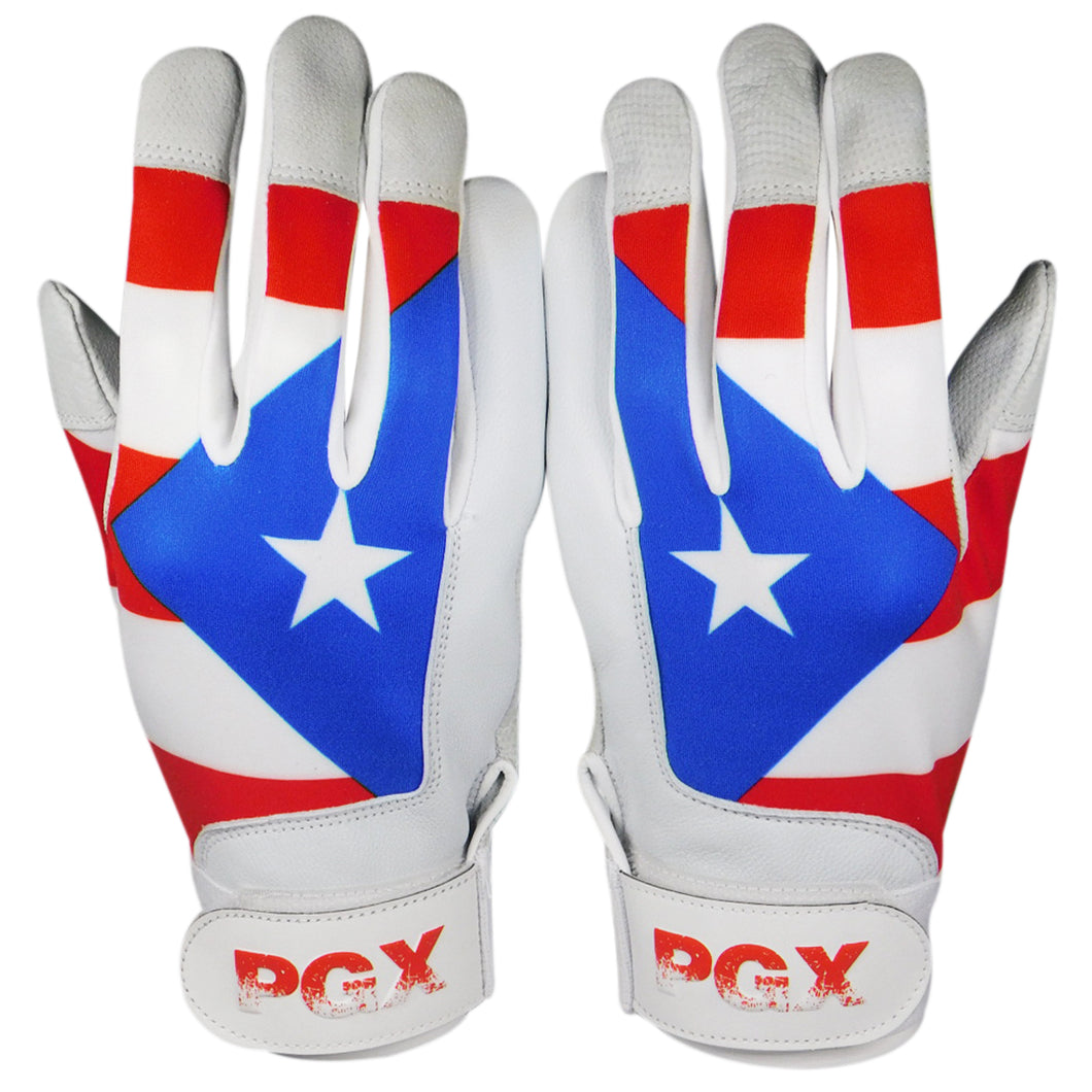 Youth Puerto Rico Baseball Batting Gloves - PRIMAL BASEBALL